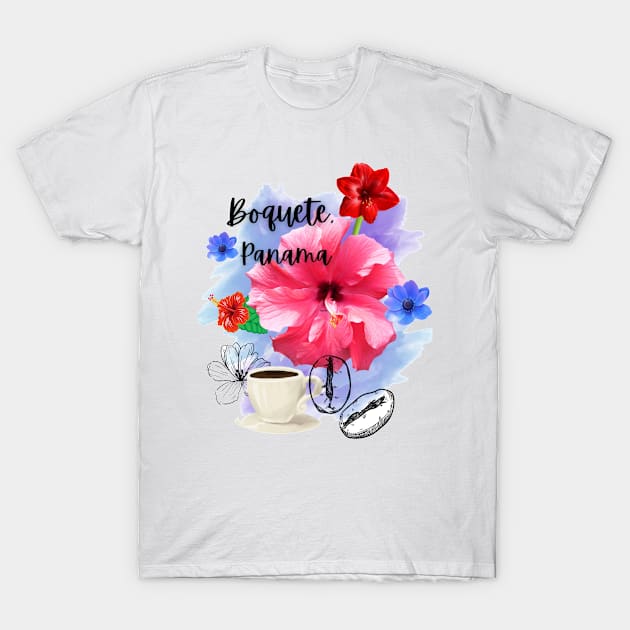 Boquete Panama Flowers and Coffee T-Shirt by julyperson